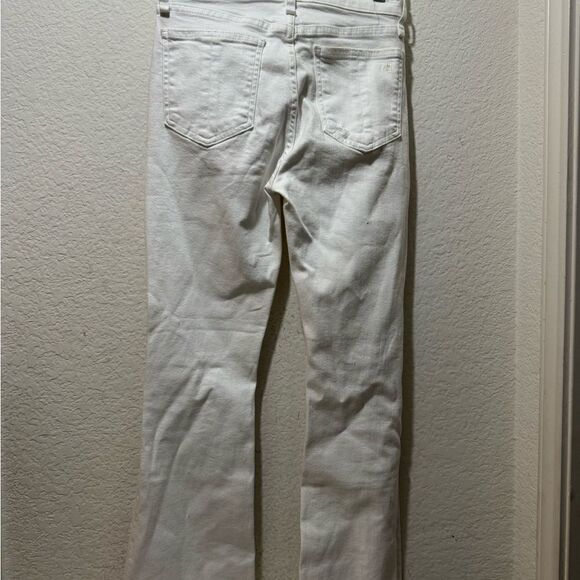 Rag & Bone Nina High Rise Ankle Flare Jeans in Summer White with Holes Size 24 - Picture 6 of 10